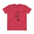 Men's V- Neck T Shirt - There's always time for coffee