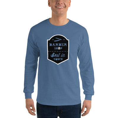 Men's Long Sleeve T-Shirt - Barber Shop - Best in Town