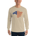 Men's Long Sleeve T-Shirt - Eagle- American Flag design