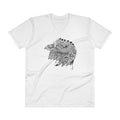 Men's V- Neck T Shirt - Eagle Doodle- Black & White