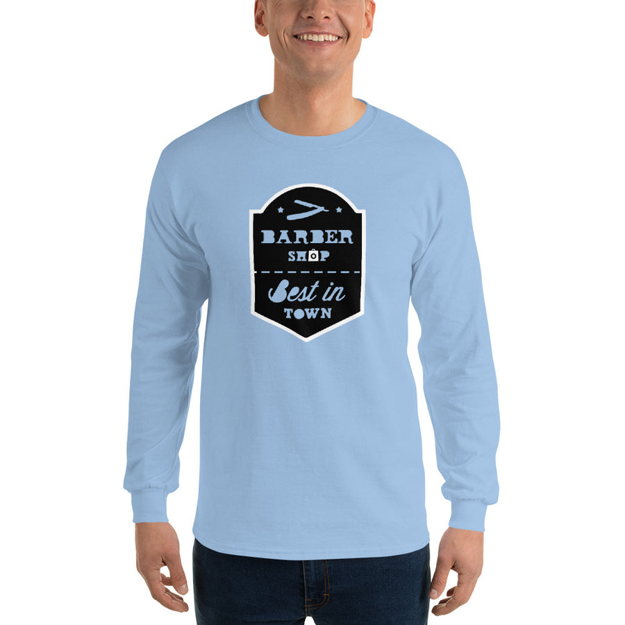 Men's Long Sleeve T-Shirt - Barber Shop - Best in Town