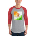 Men's 3/4th Sleeve Raglan T- Shirt - Mahatma Gandhi