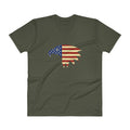 Men's V- Neck T Shirt - Eagle- American Flag design