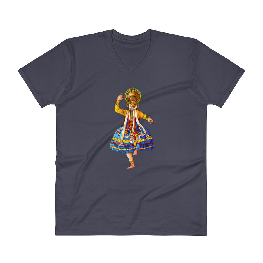 Men's V- Neck T Shirt - Onam- Kathakali Dancer