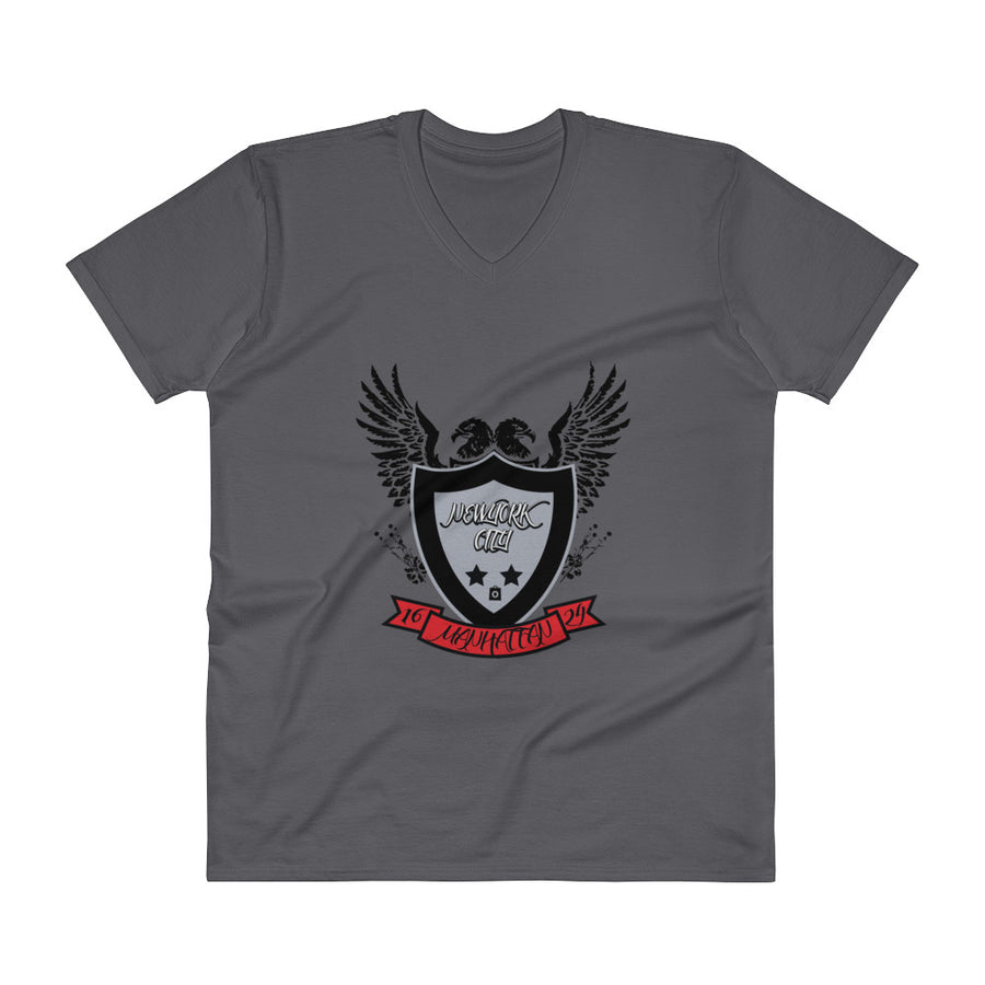 Men's V- Neck T Shirt - NewYork City Eagle Shield