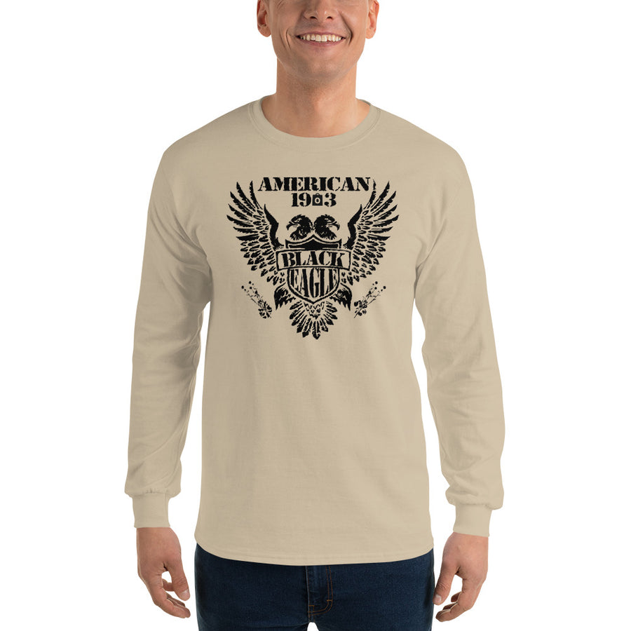 Men's Long Sleeve T-Shirt - Black Eagle- American