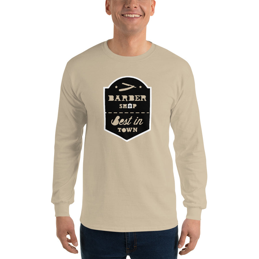Men's Long Sleeve T-Shirt - Barber Shop - Best in Town