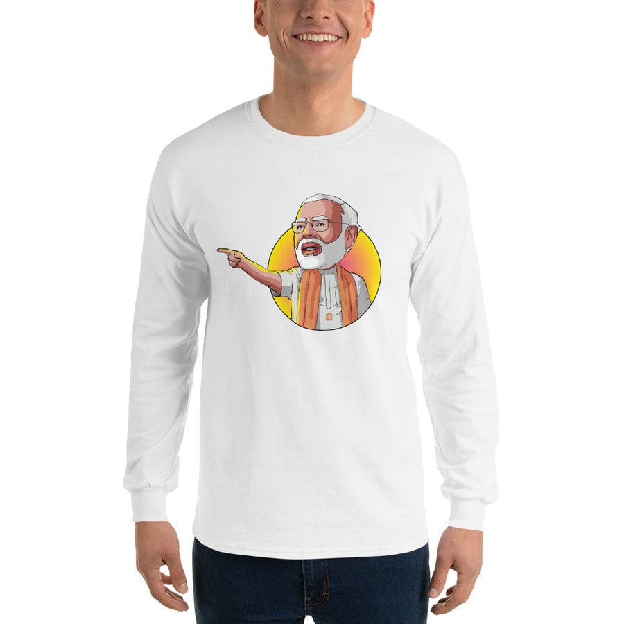 Men's Long Sleeve T-Shirt - Modi- Speech Pose