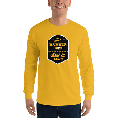 Men's Long Sleeve T-Shirt - Barber Shop - Best in Town