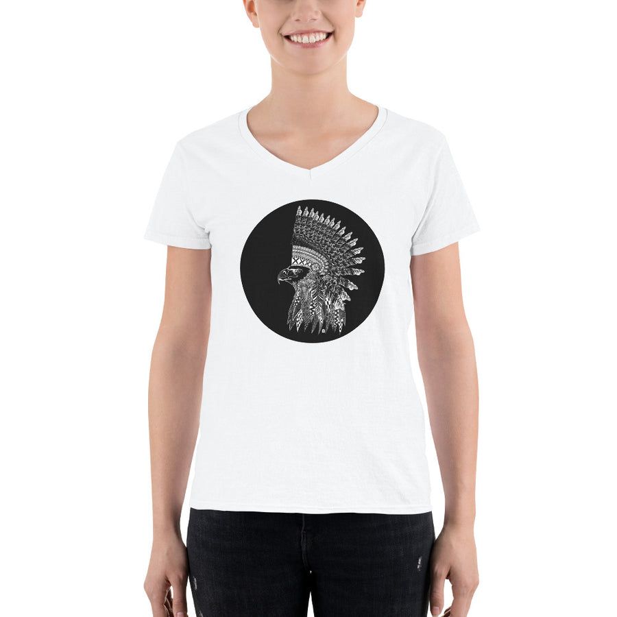 Women's V-Neck T-shirt - Warlord- Eagle