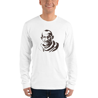 Unisex Long Sleeve T-shirt - Gandhi- Silouhette