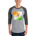 Men's 3/4th Sleeve Raglan T- Shirt - Mahatma Gandhi