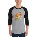 Men's 3/4th Sleeve Raglan T- Shirt - Indian Freedom Fighters