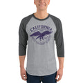 Men's 3/4th Sleeve Raglan T- Shirt - California- LA- Eagle