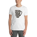 Men's Round Neck T Shirt - Good days start with coffee- coffee mug