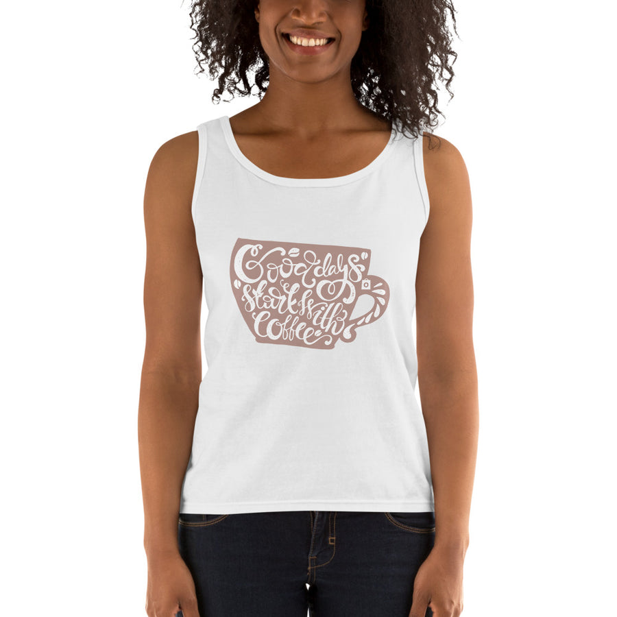 Women's Missy Fit Tank top - Good days start with coffee