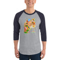 Men's 3/4th Sleeve Raglan T- Shirt - Indian Freedom Fighters