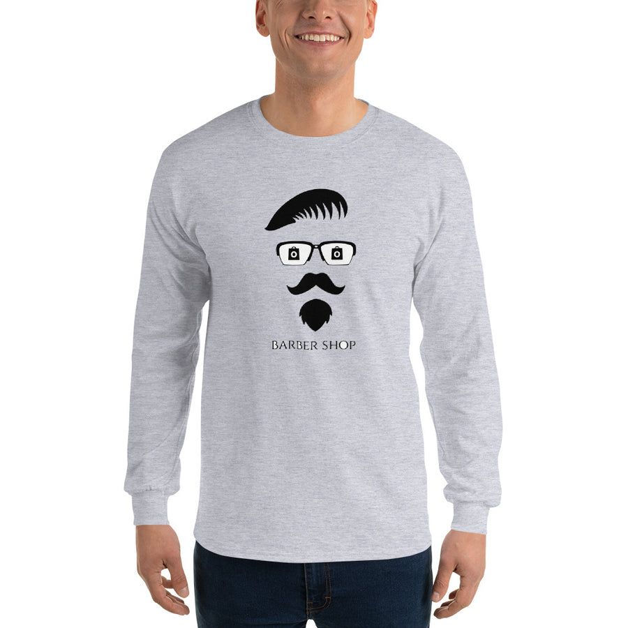 Men's Long Sleeve T-Shirt - Goatee and Moustache