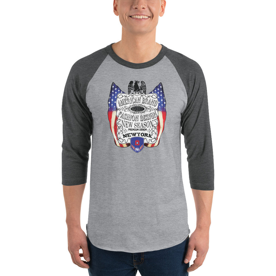 Men's 3/4th Sleeve Raglan T- Shirt - American  Brand Fashion Design