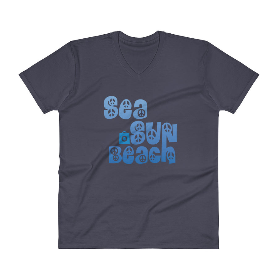 Men's V- Neck T Shirt - Here Comes the Sun