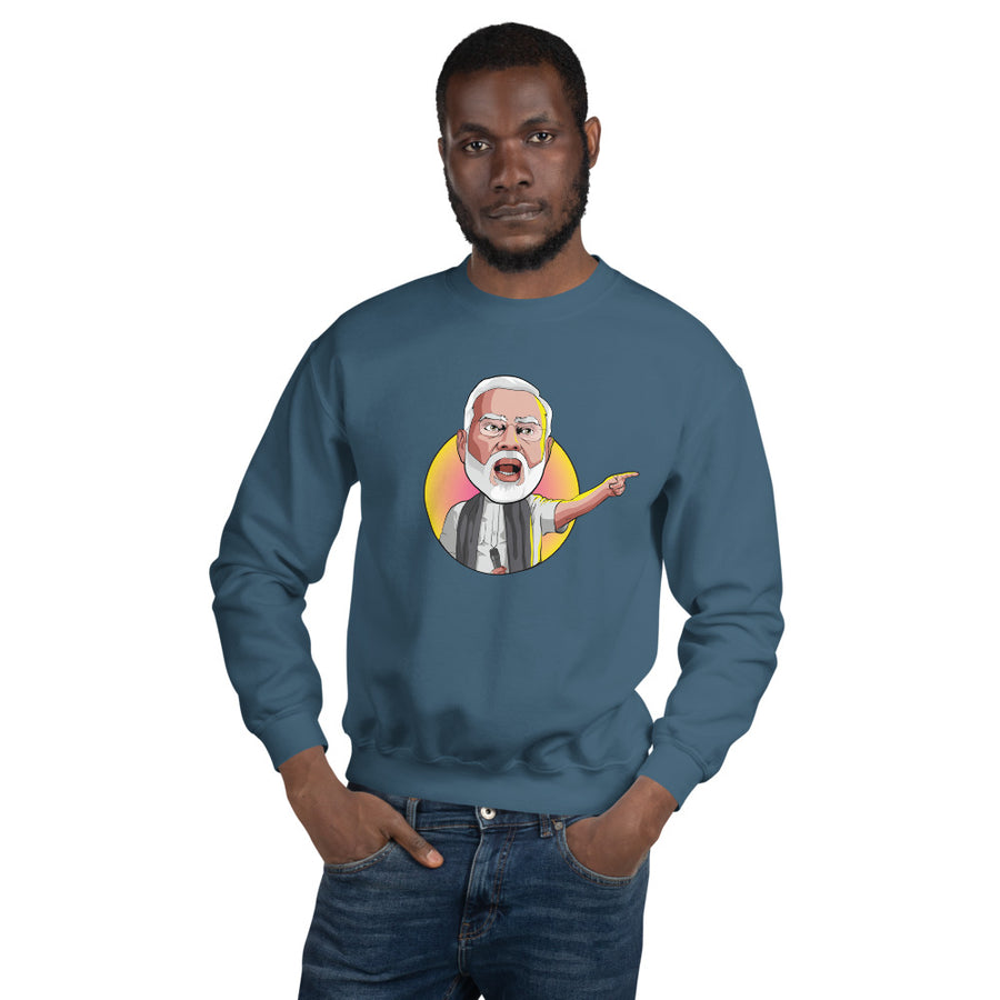 Unisex Crewneck Sweatshirt - Narendra Modi- Angry