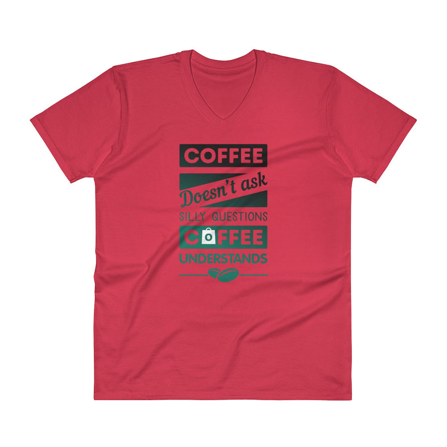 Men's V- Neck T Shirt - Coffee Understands