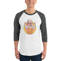 Men's 3/4th Sleeve Raglan T- Shirt - Narendra Modi- Raised Hands