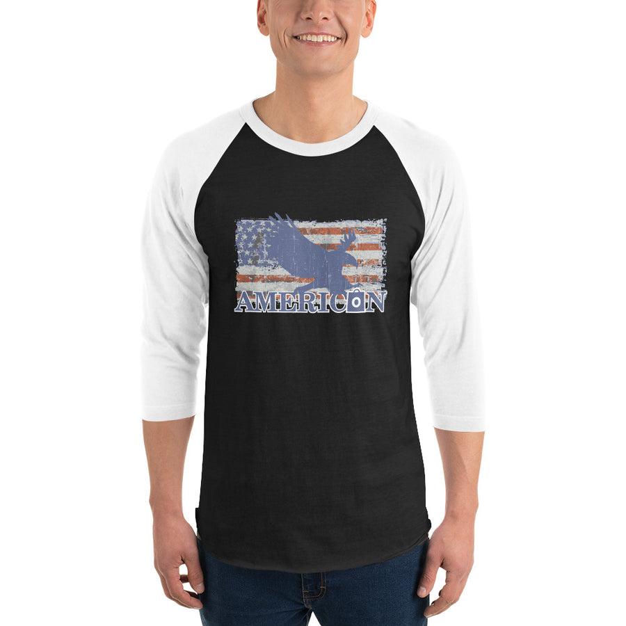 Men's 3/4th Sleeve Raglan T- Shirt - American