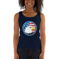 Women's Missy Fit Tank top - Eagle- US Flag Backdrop