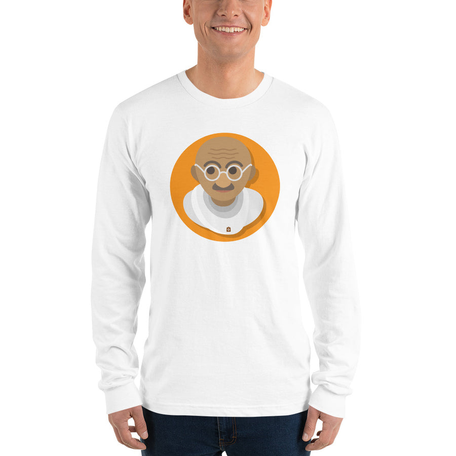 Unisex Long Sleeve T-shirt - Gandhiji- Caricature