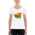 Women's V-Neck T-shirt - Gandhi Tricolor