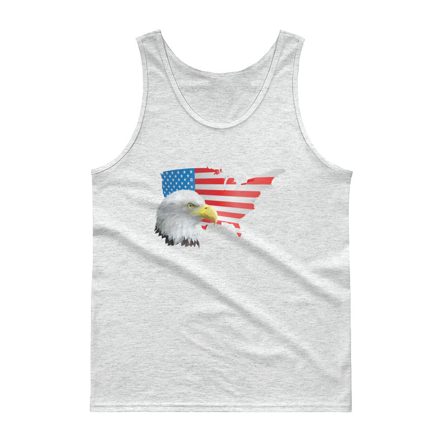 Men's Classic Tank Top - Eagle- USA Map with Flag