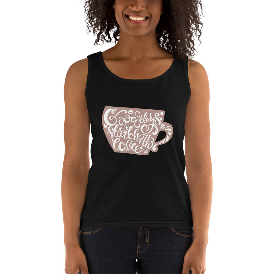 Women's Missy Fit Tank top - Good days start with coffee