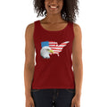 Women's Missy Fit Tank top - Eagle- USA Map with Flag