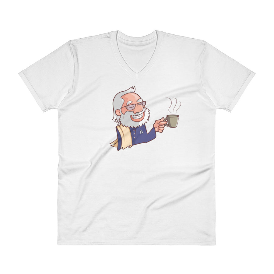 Men's V- Neck T Shirt - Namo- Drinking Chai- Cartoon