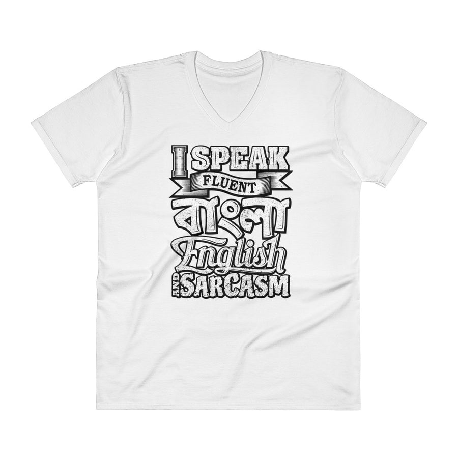 Bengali Lightweight Fashion V-Neck T-Shirt - I speak Sarcasm - Grunge