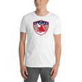 Men's Round Neck T Shirt - Bald Eagle in Shield, Retro design