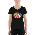 Women's V-Neck T-shirt - 6 Stars in a circle- Eagle Design