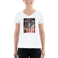 Women's V-Neck T-shirt - Proud to be an American- Eagle & Flag