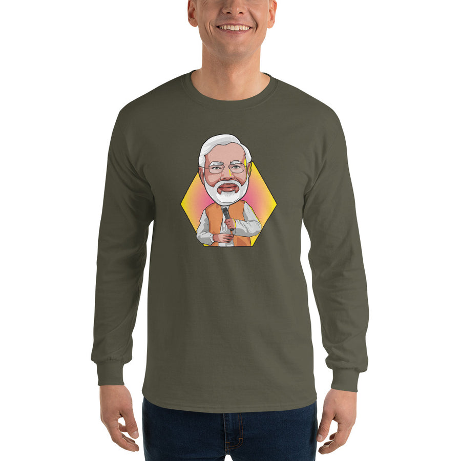 Men's Long Sleeve T-Shirt - Narendra Modi- Peaceful