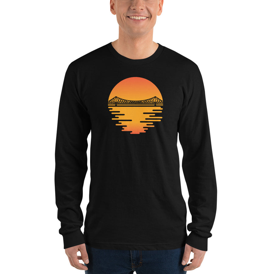 Bengali Unisex Fine Jersey Long Sleeve T-Shirt - Howrah by the Dawn