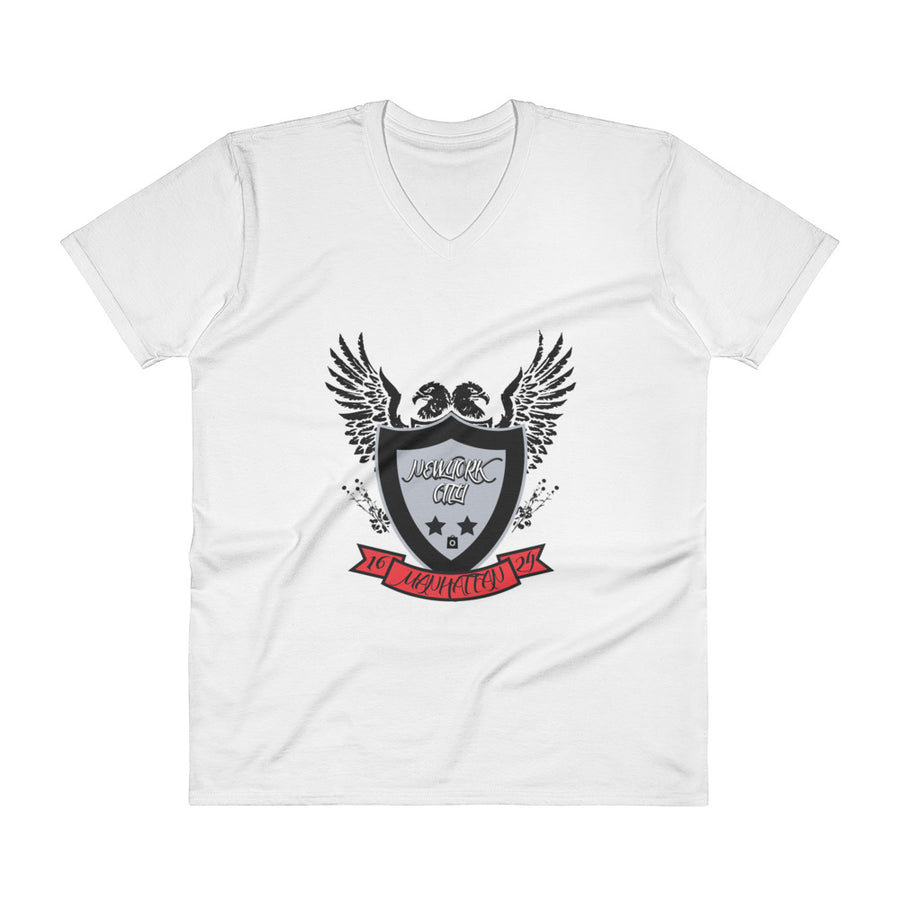 Men's V- Neck T Shirt - NewYork City Eagle Shield