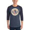Men's 3/4th Sleeve Raglan T- Shirt - Eagle Force Team- American War Story