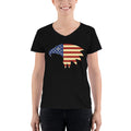 Women's V-Neck T-shirt - Eagle- American Flag design