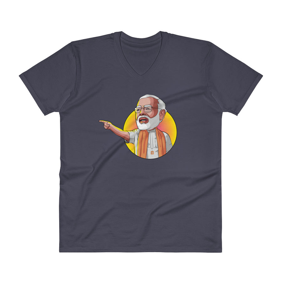 Men's V- Neck T Shirt - Modi- Speech Pose