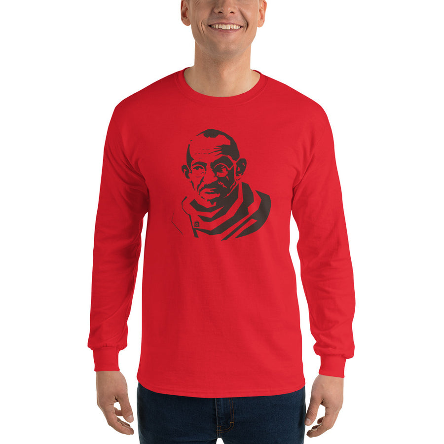 Men's Long Sleeve T-Shirt - Gandhi- Silouhette