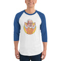 Men's 3/4th Sleeve Raglan T- Shirt - Narendra Modi- Raised Hands