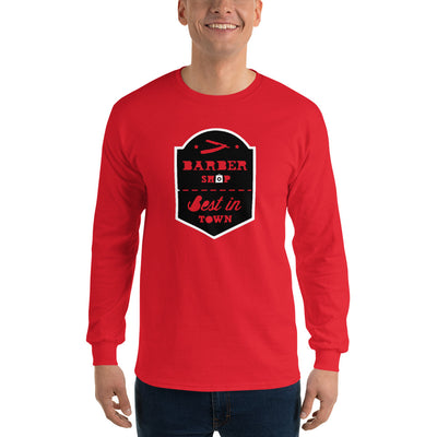 Men's Long Sleeve T-Shirt - Barber Shop - Best in Town