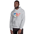 Unisex Hooded Sweatshirt - Eagle- USA Map with Flag