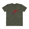 Men's V- Neck T Shirt - Eagle- Flag